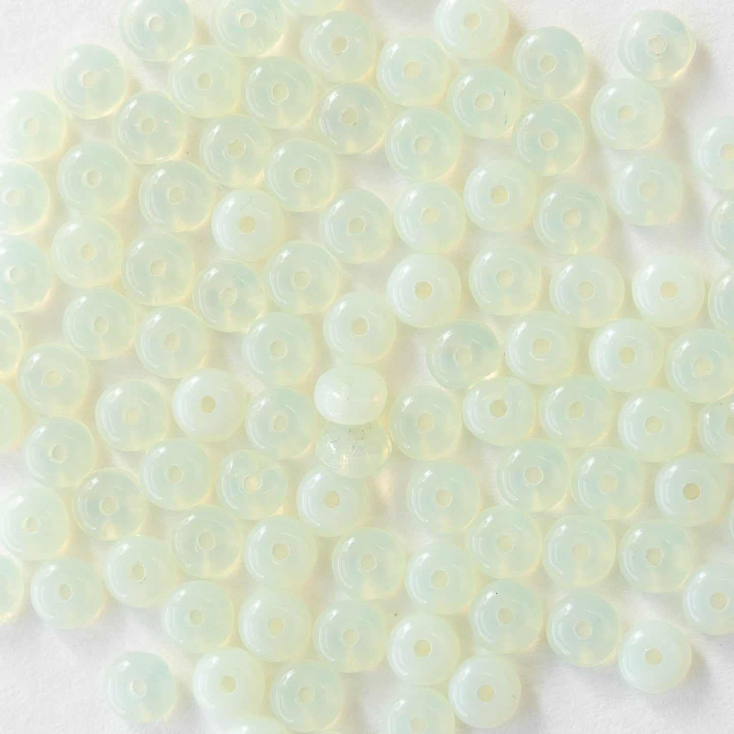 4mm Rondelle Beads - Jonquil Opaline - 100 Beads