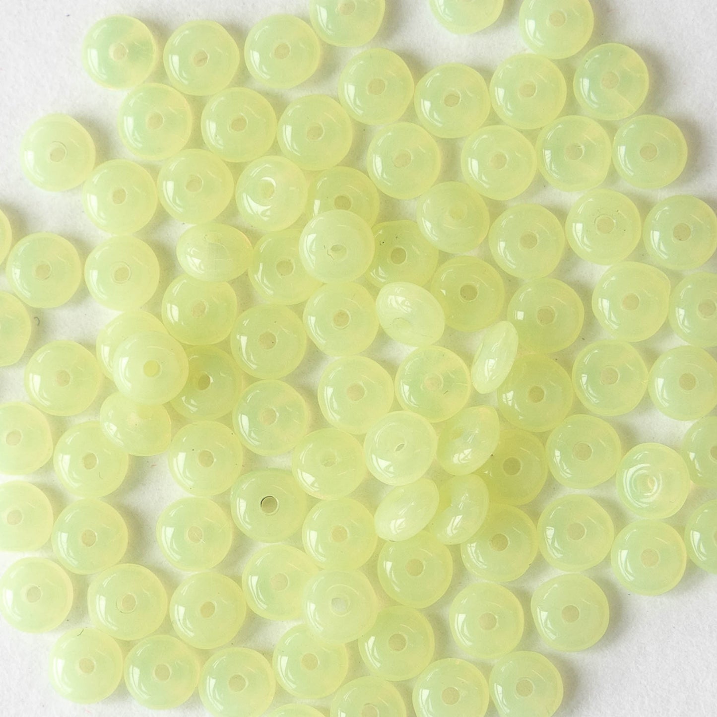 4mm Rondelle Beads - Jonquil Opaline - 100 Beads