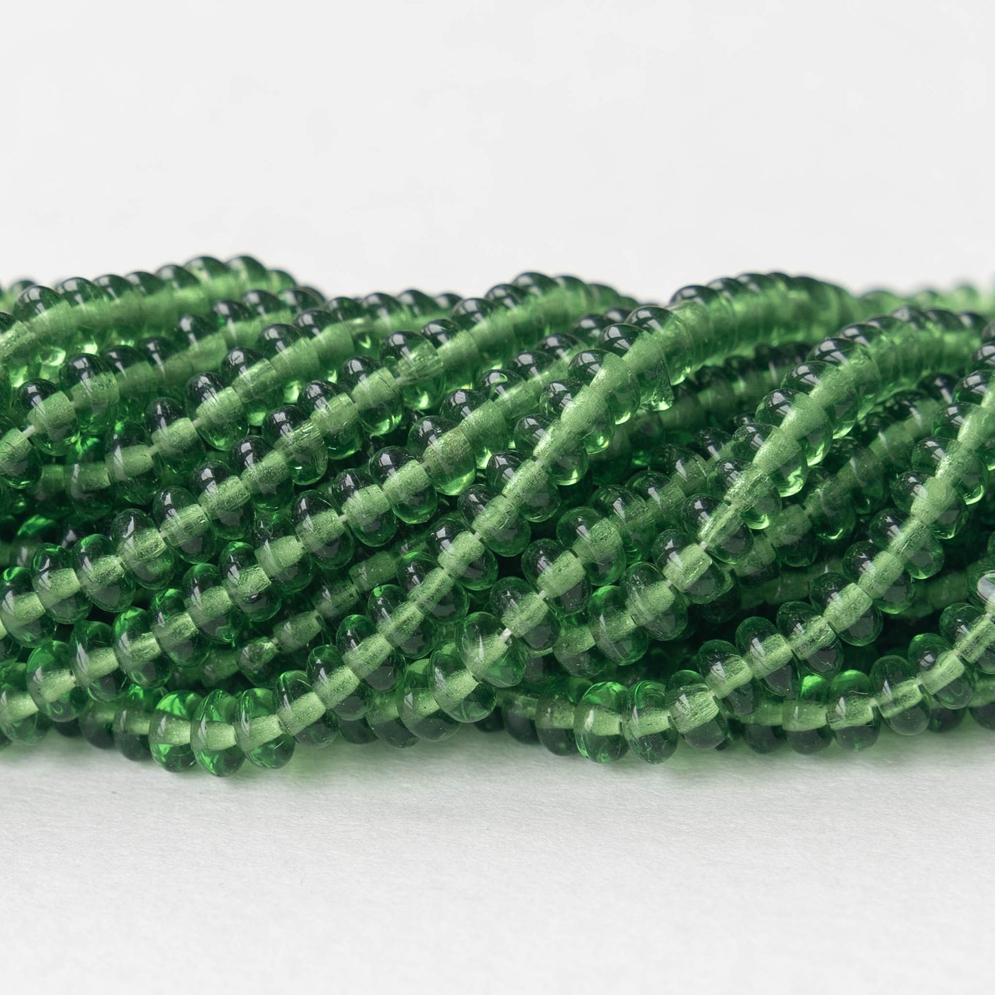 4mm Rondelle Beads - Prairie Green - 100 Beads – funkyprettybeads
