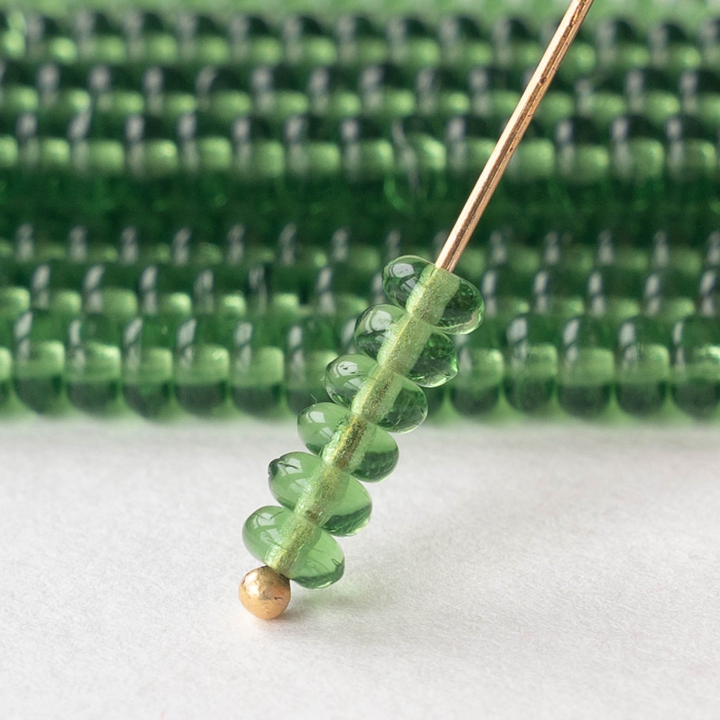4mm Rondelle Beads - Prairie Green - 100 Beads