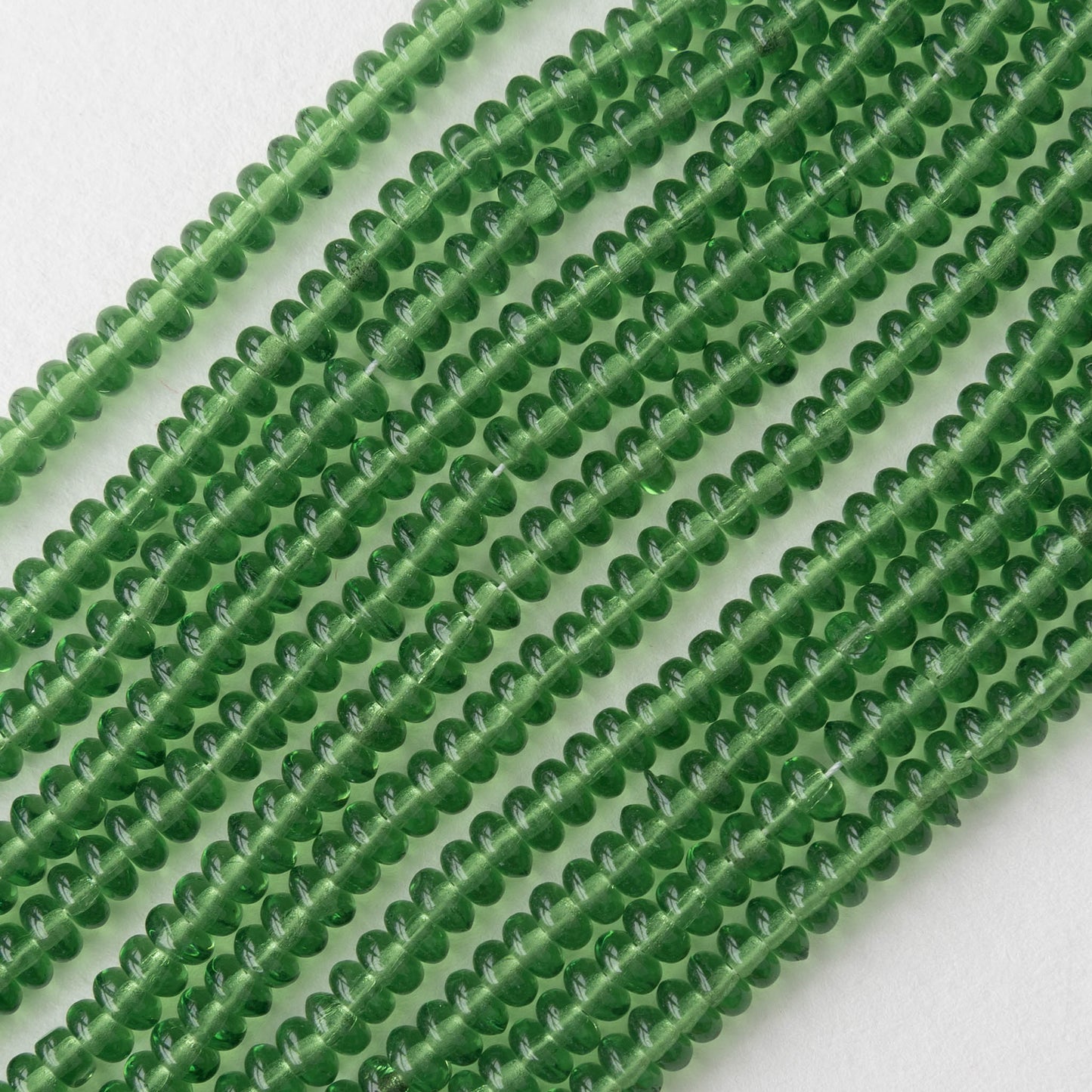4mm Rondelle Beads - Prairie Green - 100 Beads