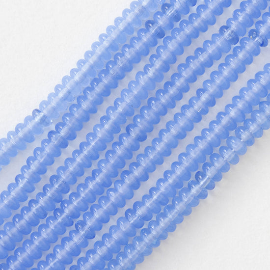 4mm Rondelle Beads - Light Blue Opaline - 100 beads