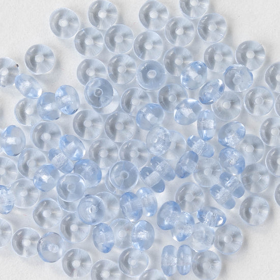 4mm Rondelle Beads - Light Sky Blue - 100 Beads