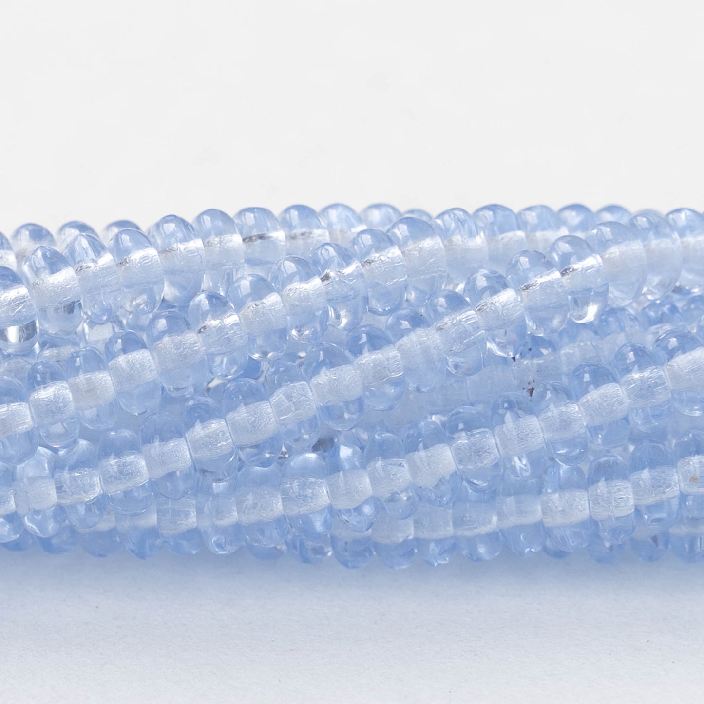 4mm Rondelle Beads - Light Sky Blue - 100 Beads