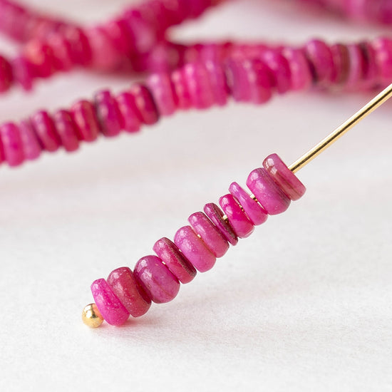 4mm Mother of Pearl Rondelle Beads - Pink - 15 inches