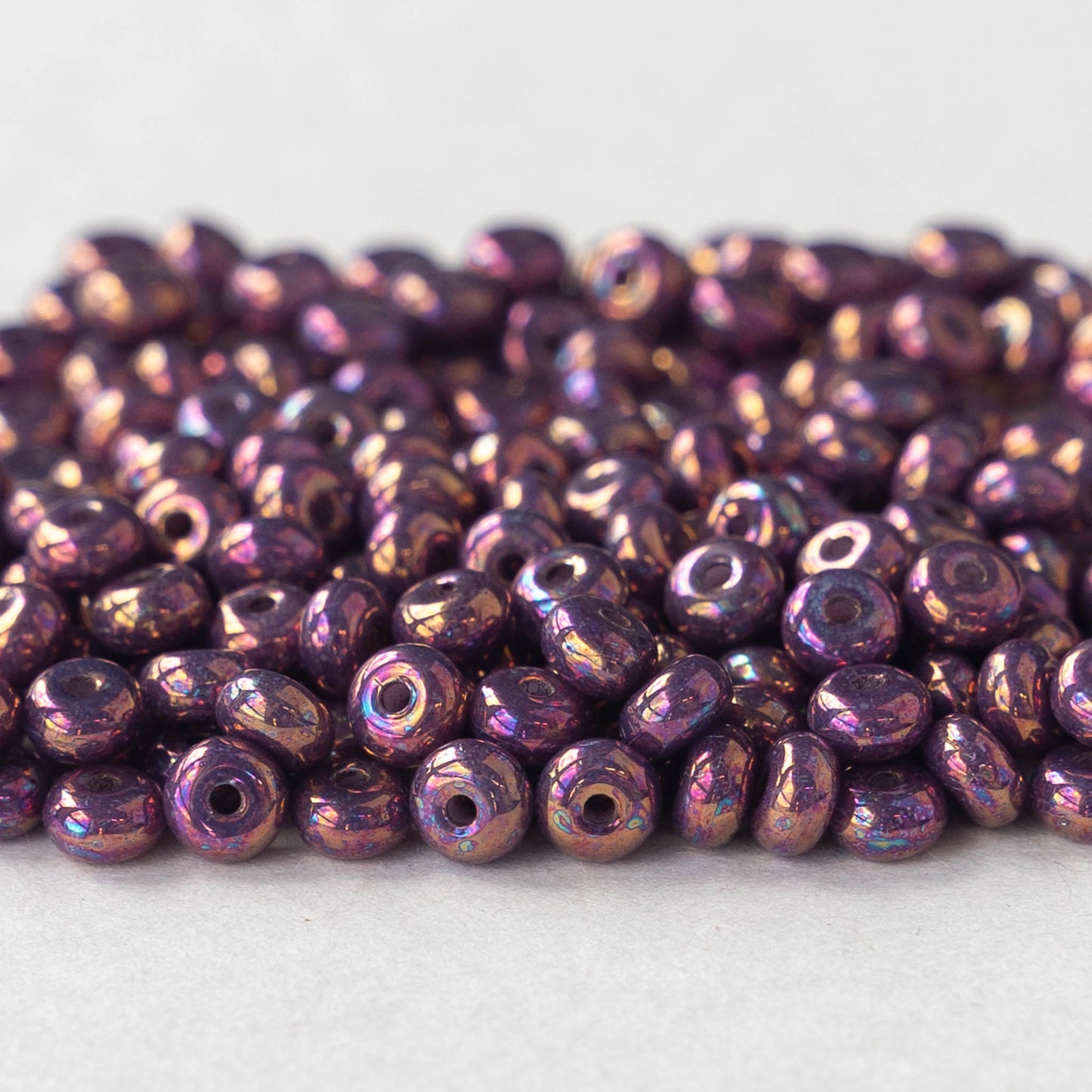 4mm Rondelle Beads - Opaque Purple Rainbow - 10 Grams – funkyprettybeads