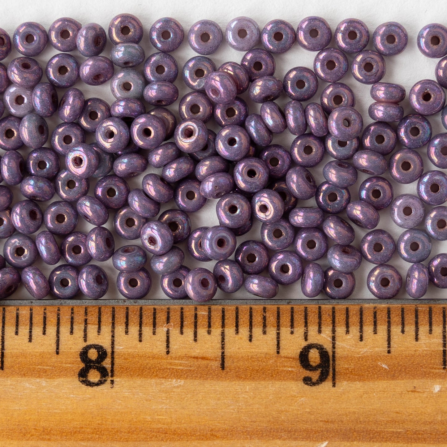 4mm Glass Rondelle Beads - Opaque Purple Luster - 100 beads