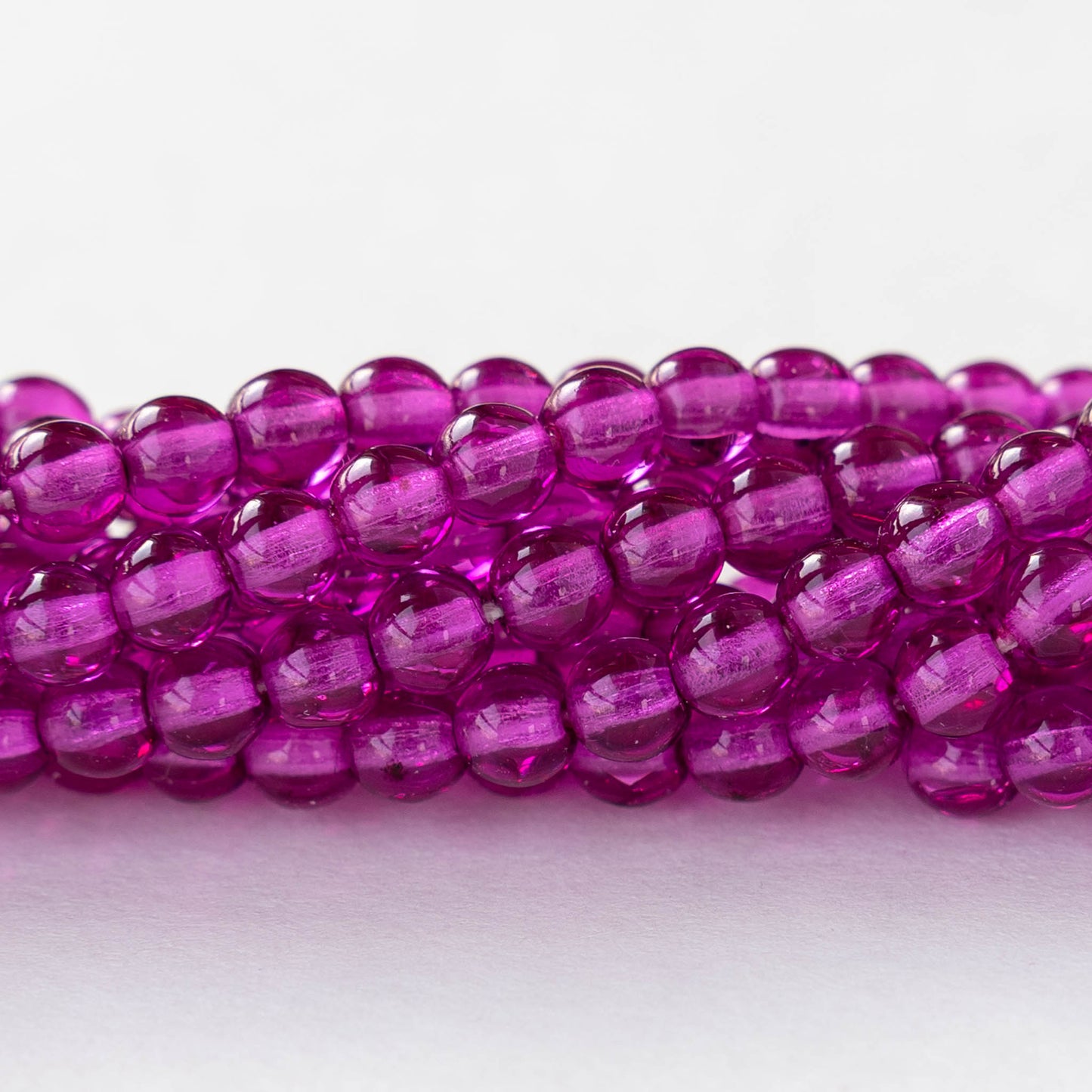 4mm Round Beads - Bright Purple - 100 beads