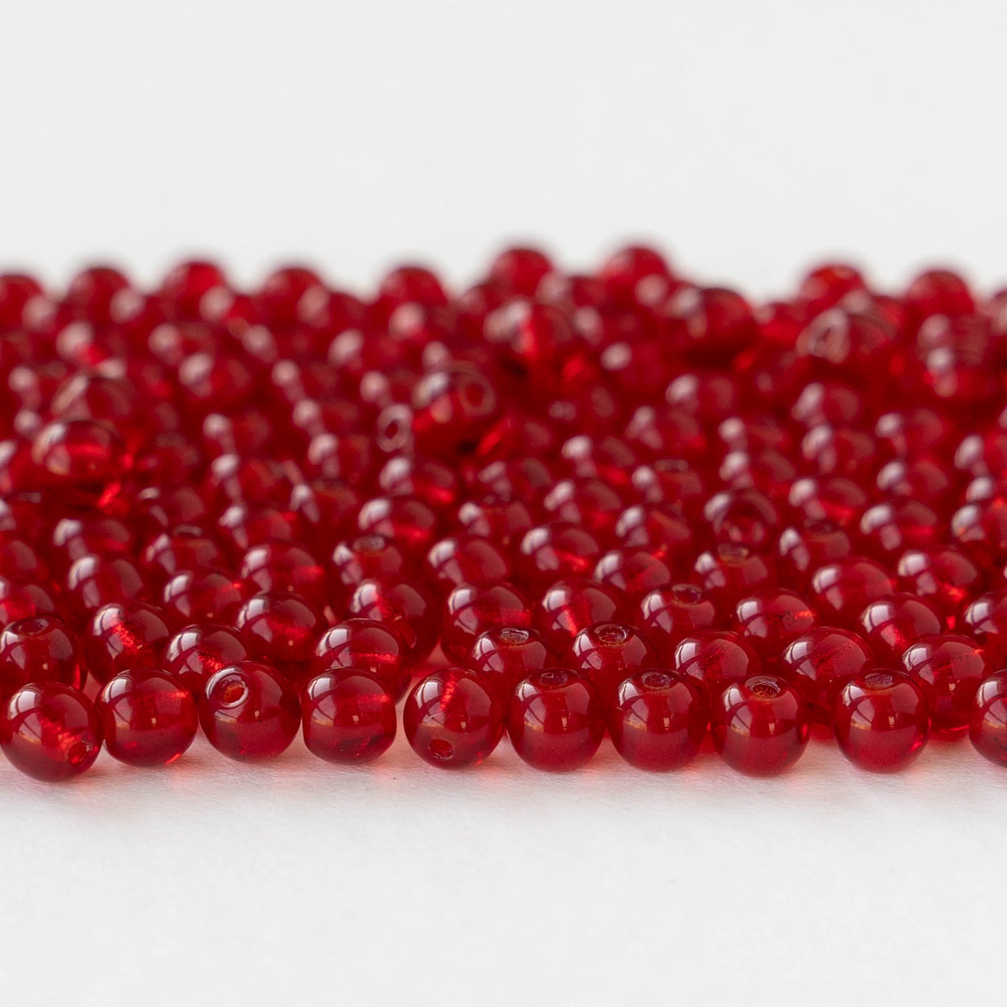 4mm Round Glass Beads - Dark Red - 100 beads