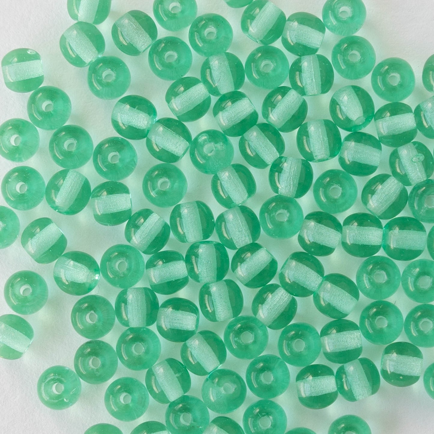 4 mm Round Glass beads Transparent Pearl Seafoam x 60 pc(s