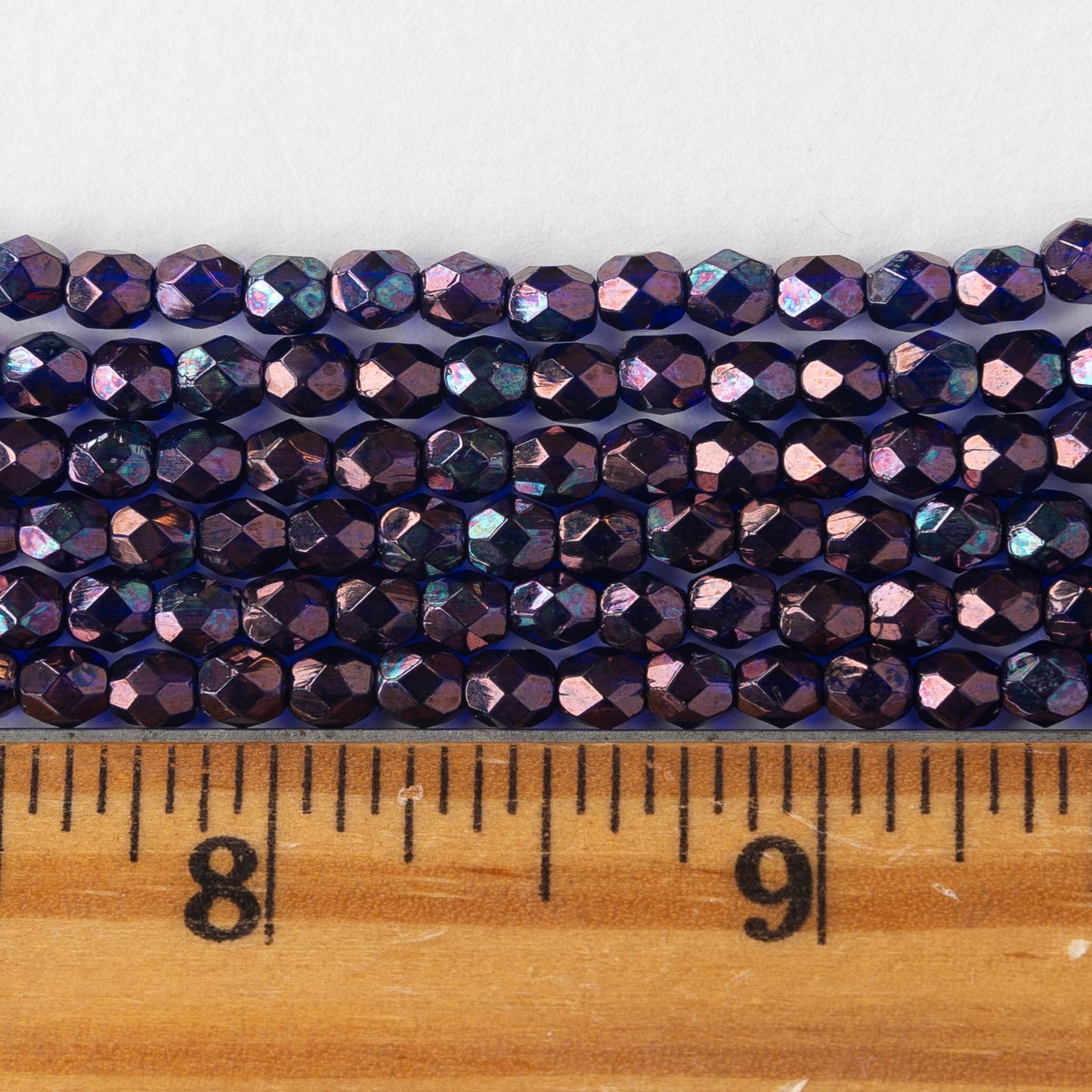 4mm Faceted Round Beads - Cobalt Blue Vega - 50 beads