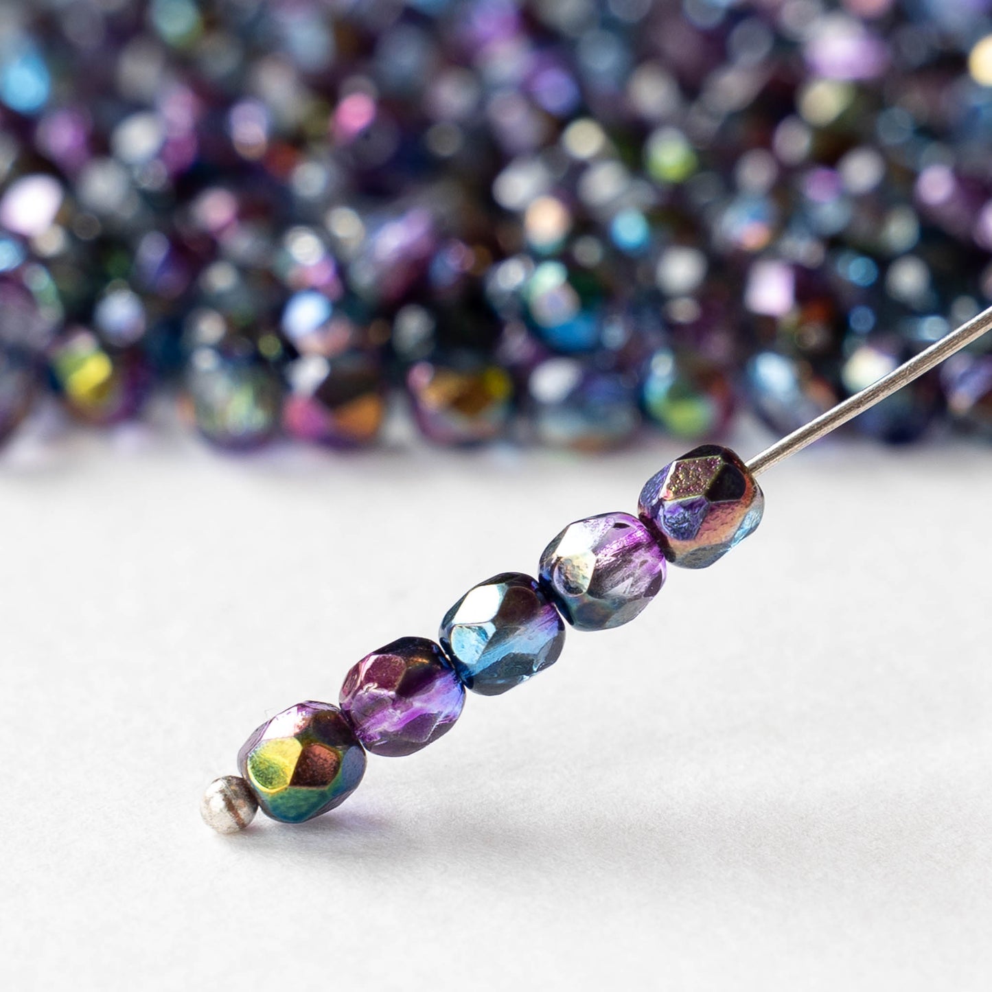 4mm Faceted Round Beads - Crystal Magic Blue - 100 beads