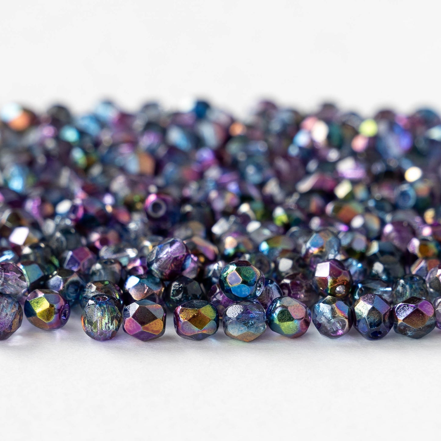 4mm Faceted Round Beads - Crystal Magic Blue - 100 beads