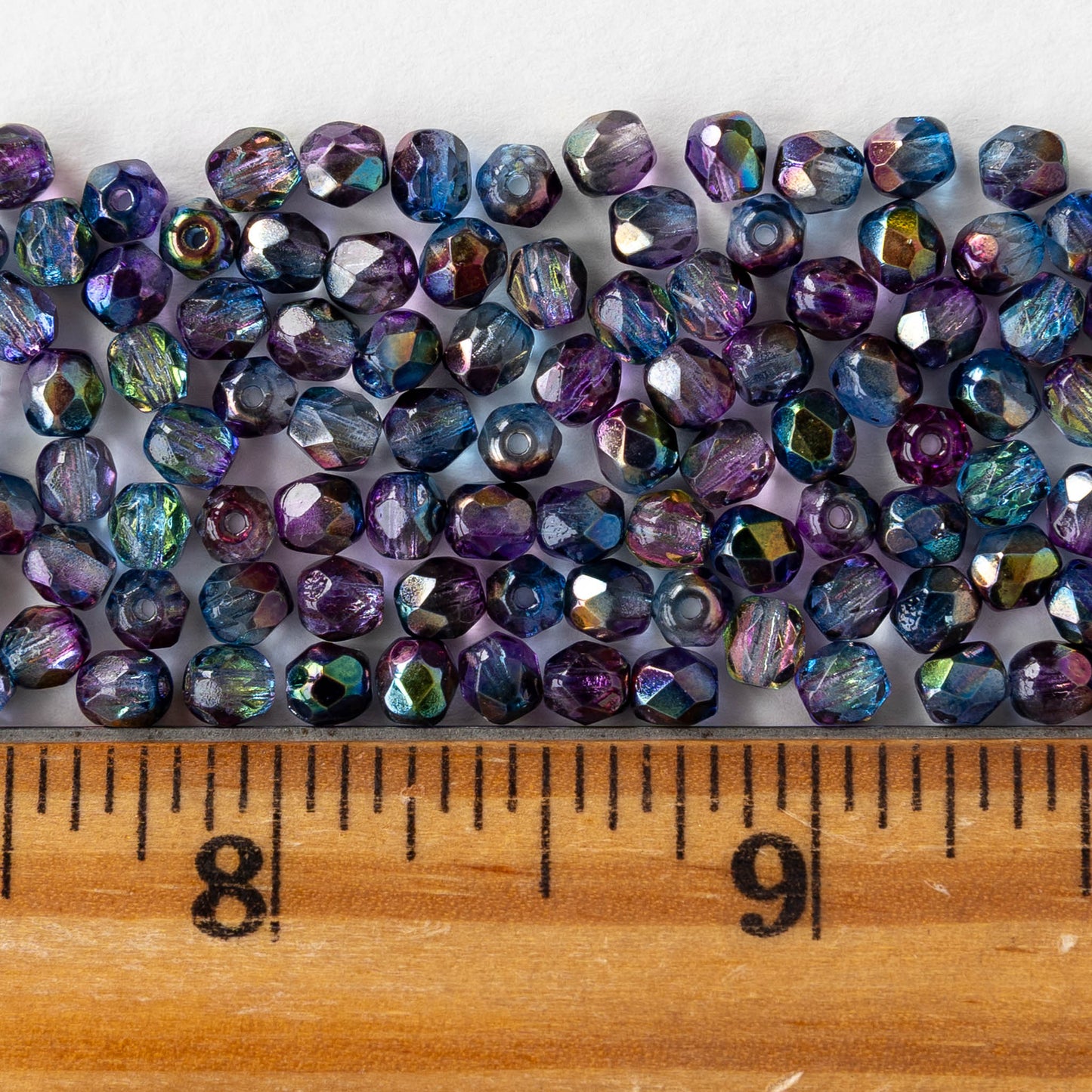 4mm Faceted Round Beads - Crystal Magic Blue - 100 beads