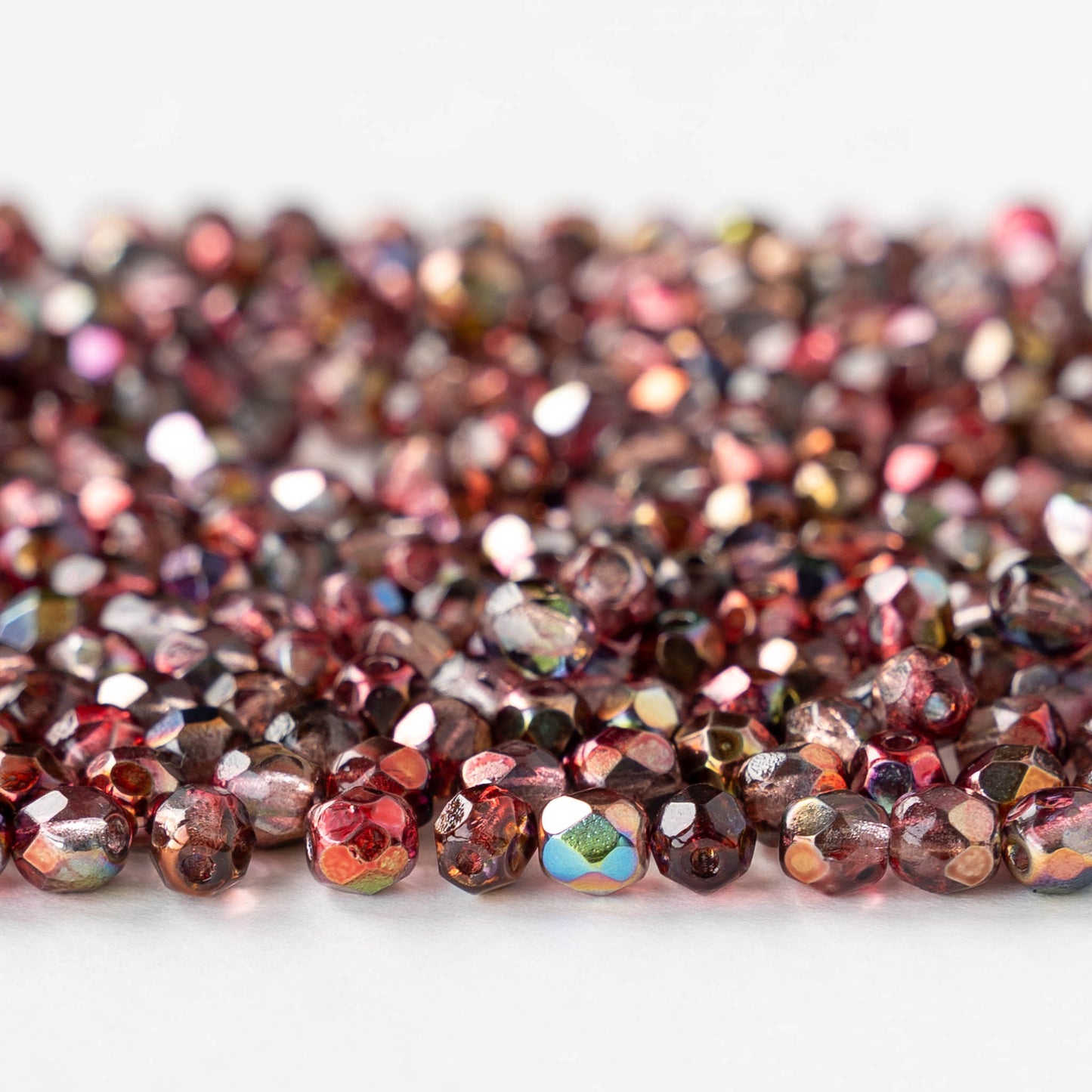 4mm Faceted Round Beads - Crystal Magic Wine  - 50 beads