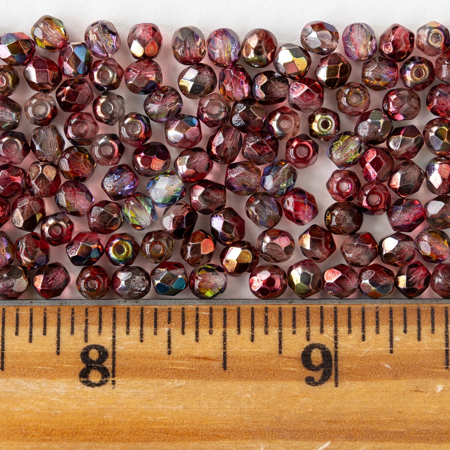 4mm Faceted Round Beads - Crystal Magic Wine  - 50 beads