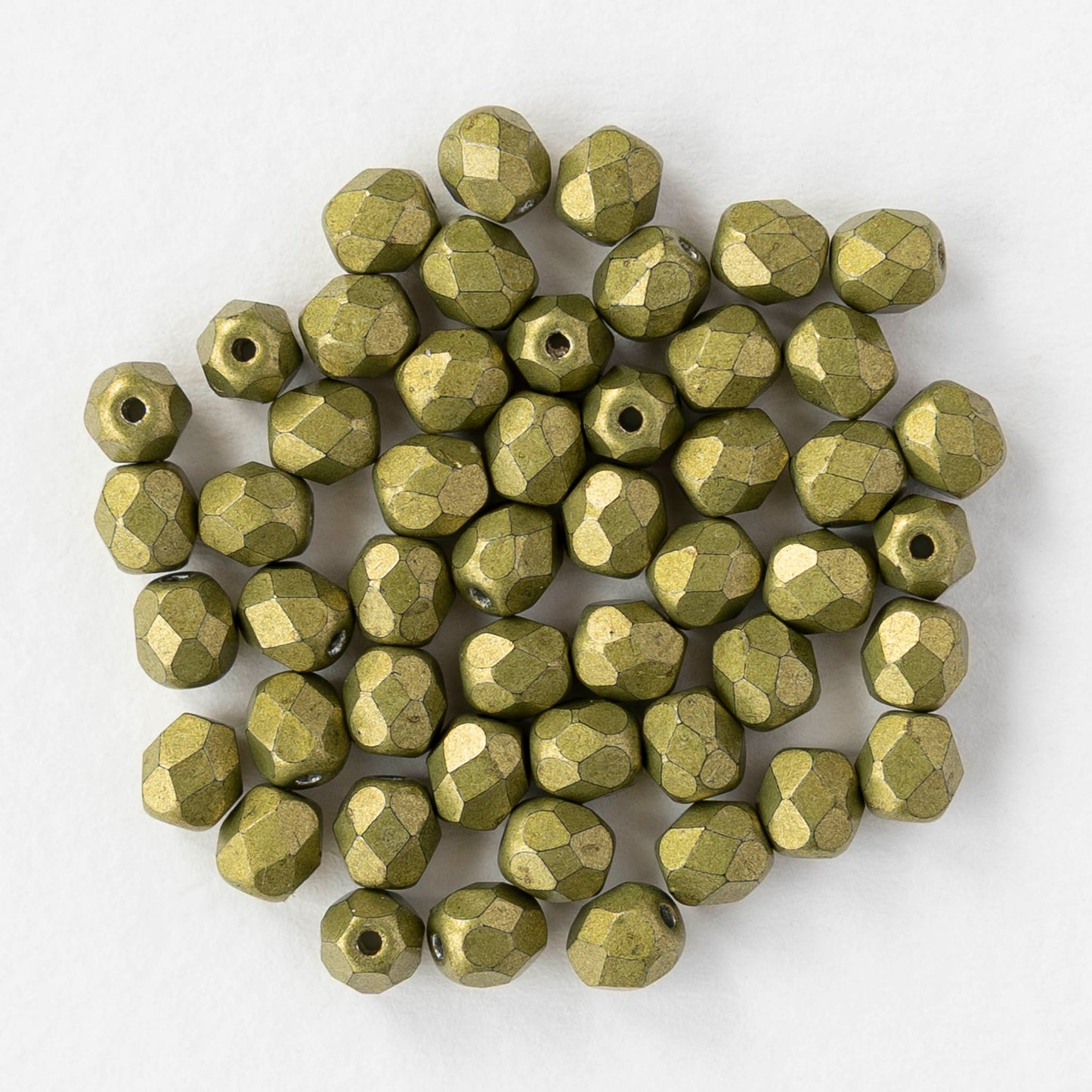 4mm Faceted Round Beads - Saturated Metallic Meadowlark - 50 beads