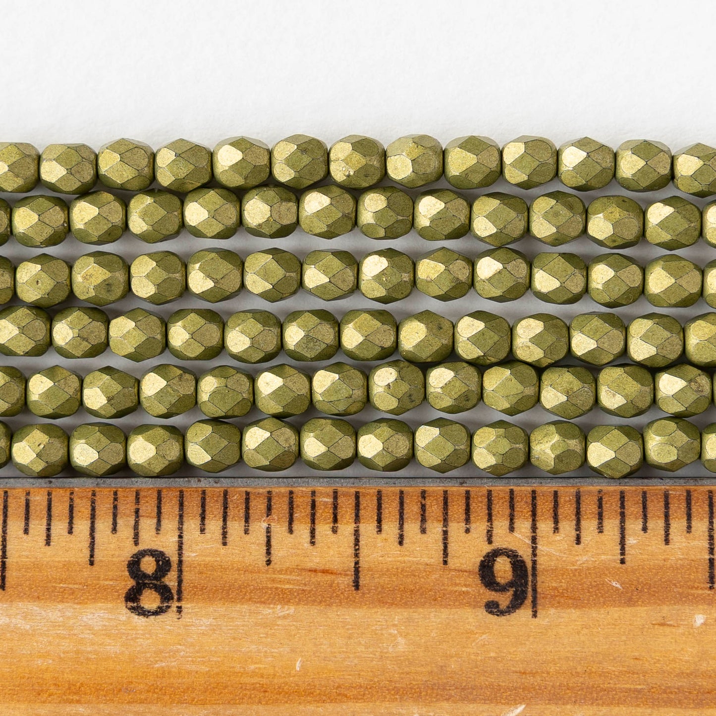 4mm Faceted Round Beads - Saturated Metallic Meadowlark - 50 beads