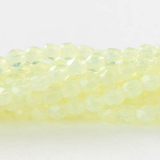 4mm Firepolished Round Glass Beads - Jonquil - 50 beads