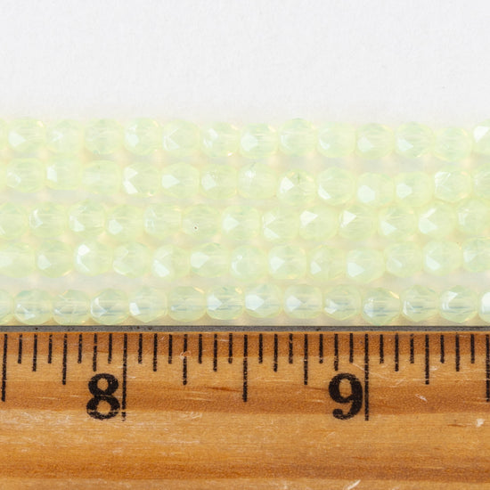 4mm Firepolished Round Glass Beads - Jonquil - 50 beads