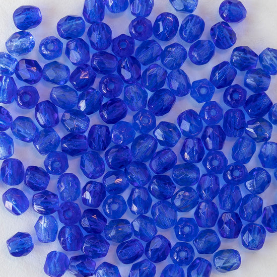 4mm Round Beads - Blue Mix - 120 beads
