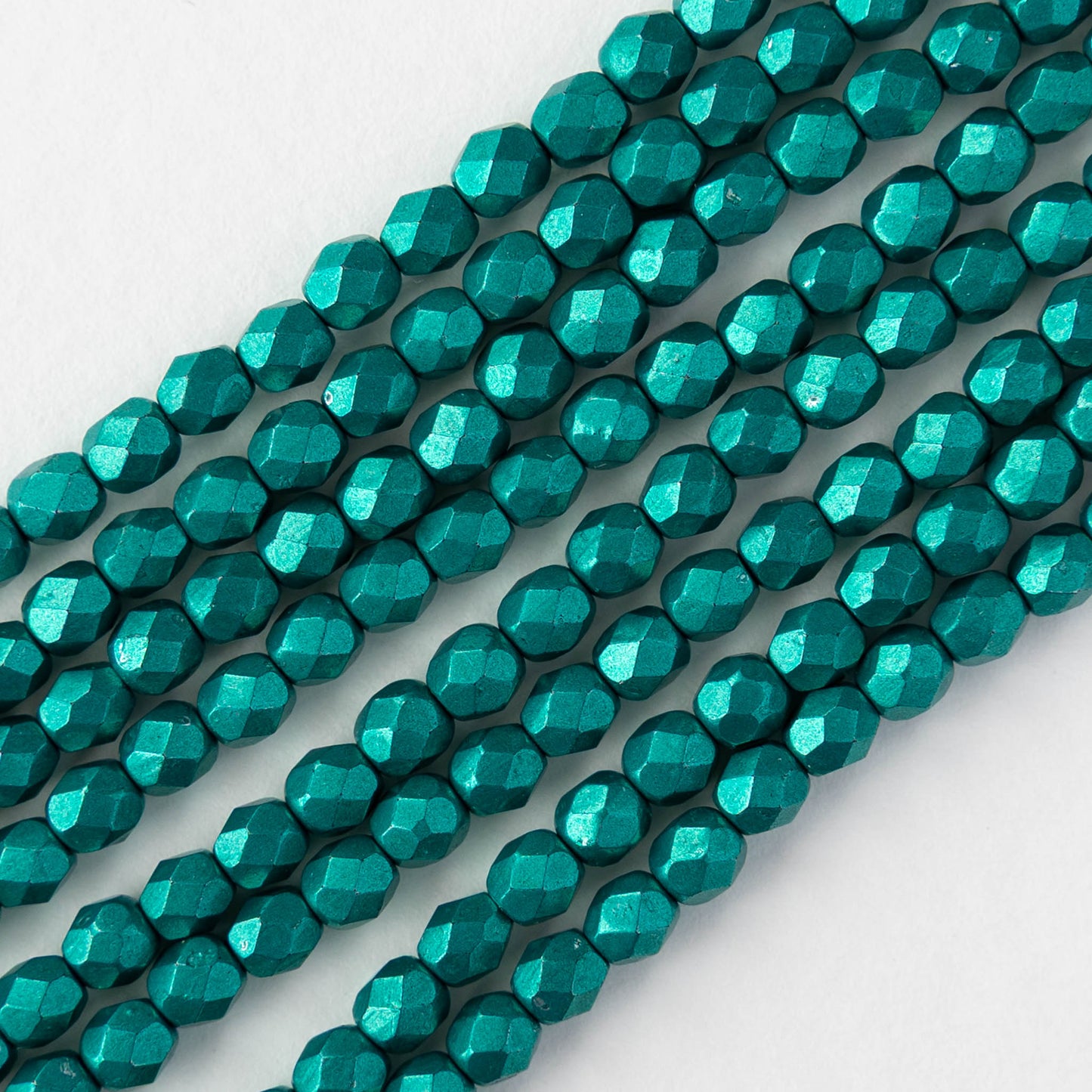 4mm Firepolished Round Beads - Saturated Metallic Arcadia - 50 bead strand