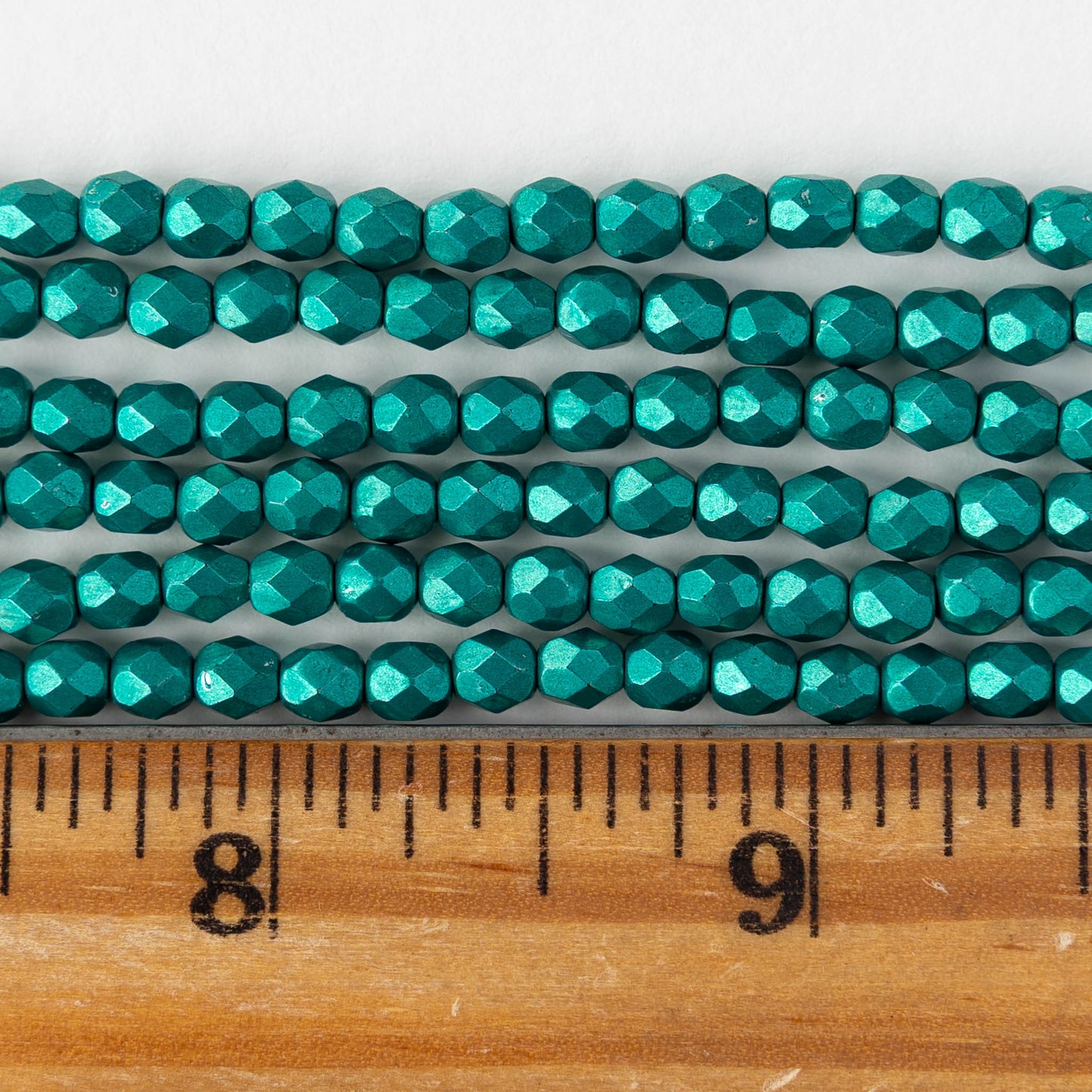 4mm Firepolished Round Beads - Saturated Metallic Arcadia - 50 bead strand