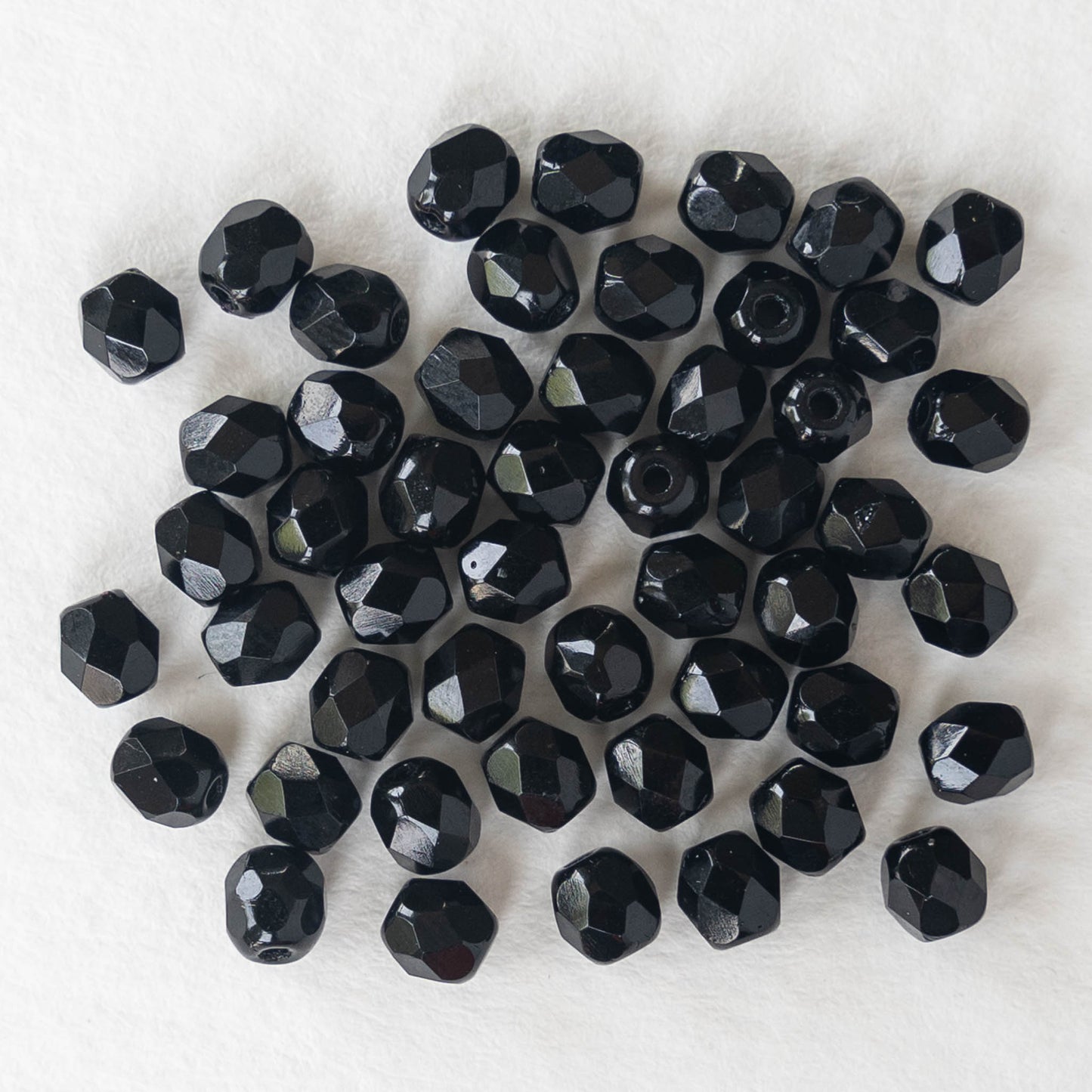 Faceted Black Crystal Glass Beads Loose Round Rondelle Beads For