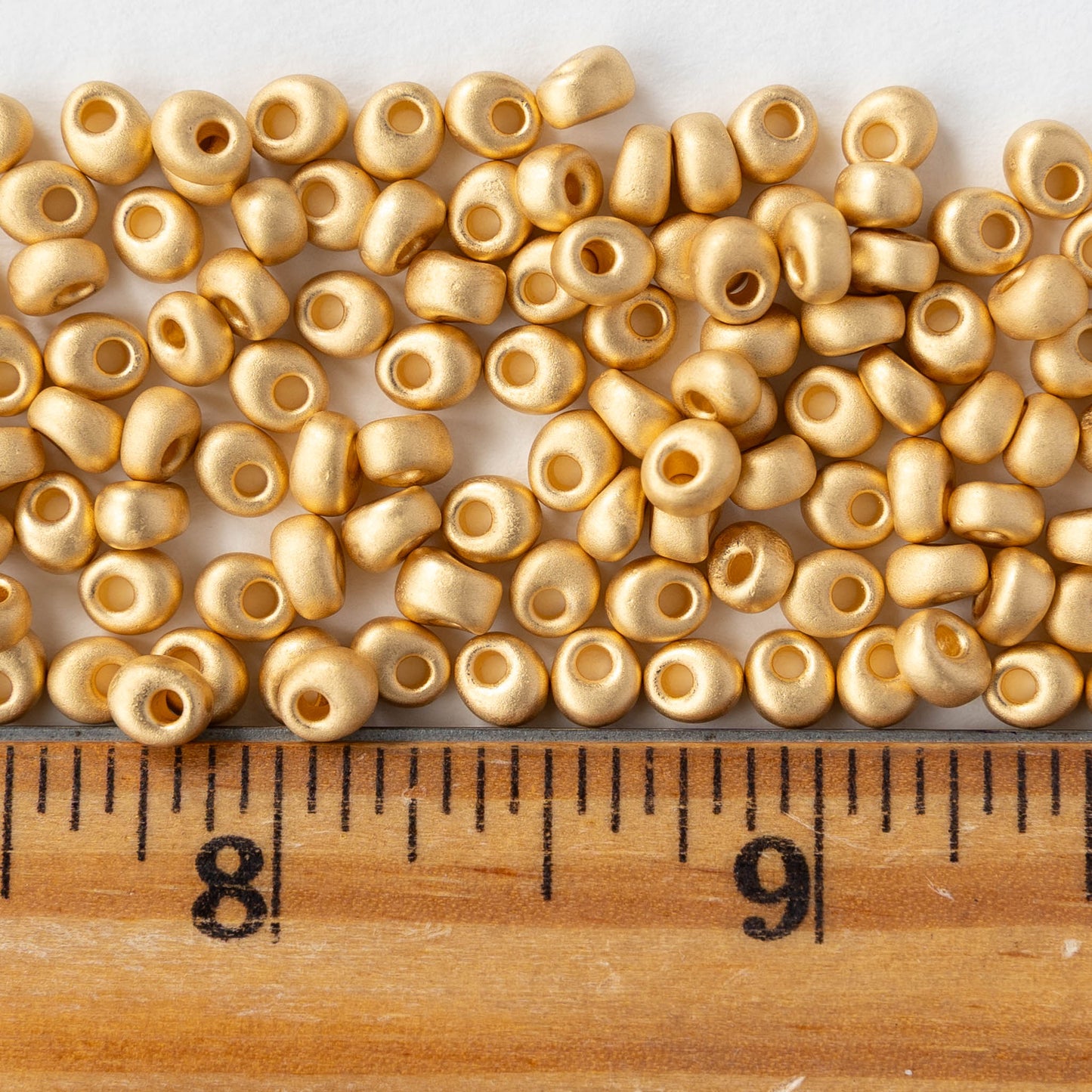 4mm Glass Magatama Teardrops - Matte Gold Plated - 5 grams