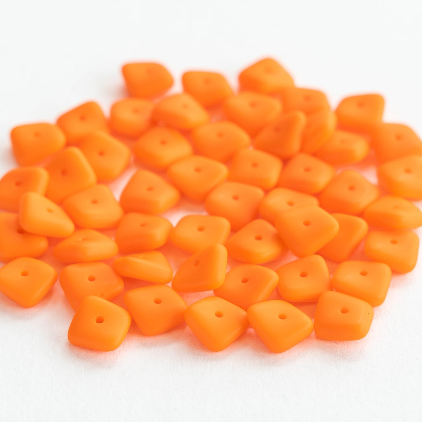 Load image into Gallery viewer, Wavy Tile Bead - Opaque Orange - 50 Beads
