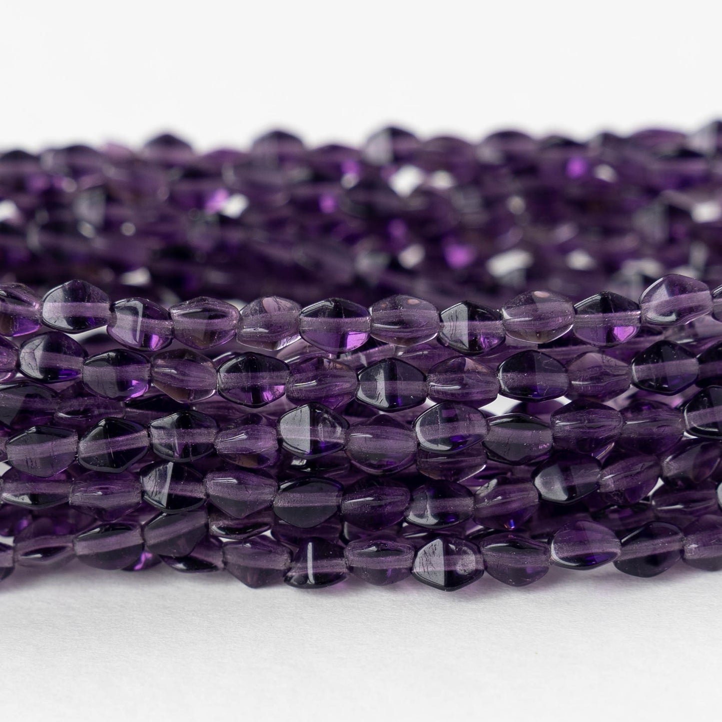 5mm Glass Pinch Beads - Amethyst - 50 beads