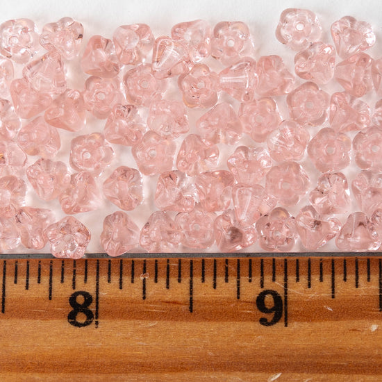 4x6mm Glass Flower Beads - Rosaline - 75