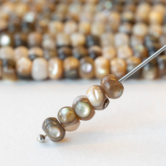 4x6mm Abalone Rondelle Beads - Half or Whole Strand