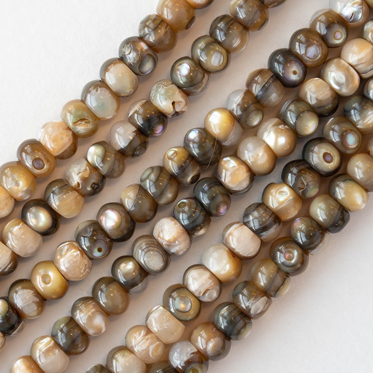4x6mm Abalone Rondelle Beads - Half or Whole Strand