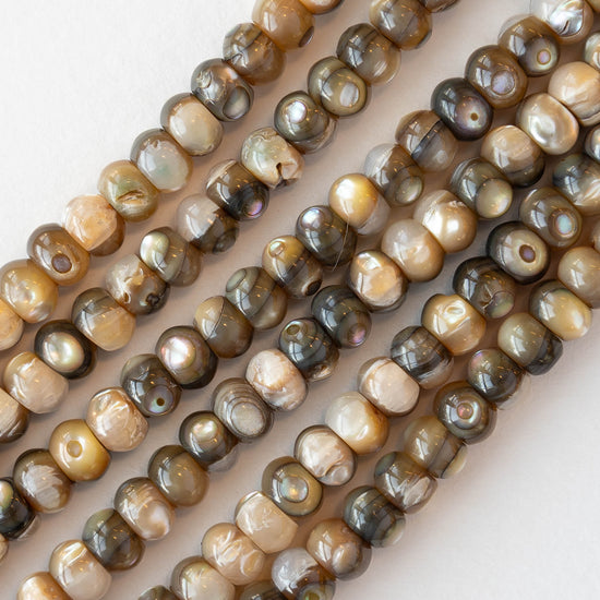 4x6mm Abalone Rondelle Beads - Half or Whole Strand