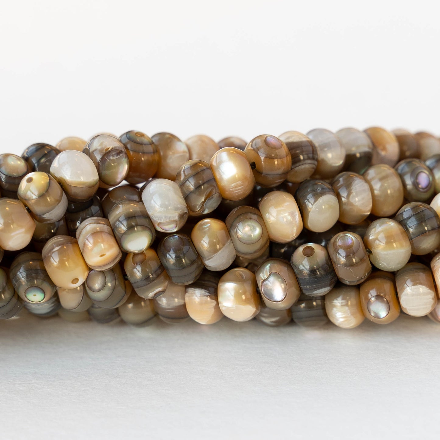 4x6mm Abalone Rondelle Beads - Half or Whole Strand