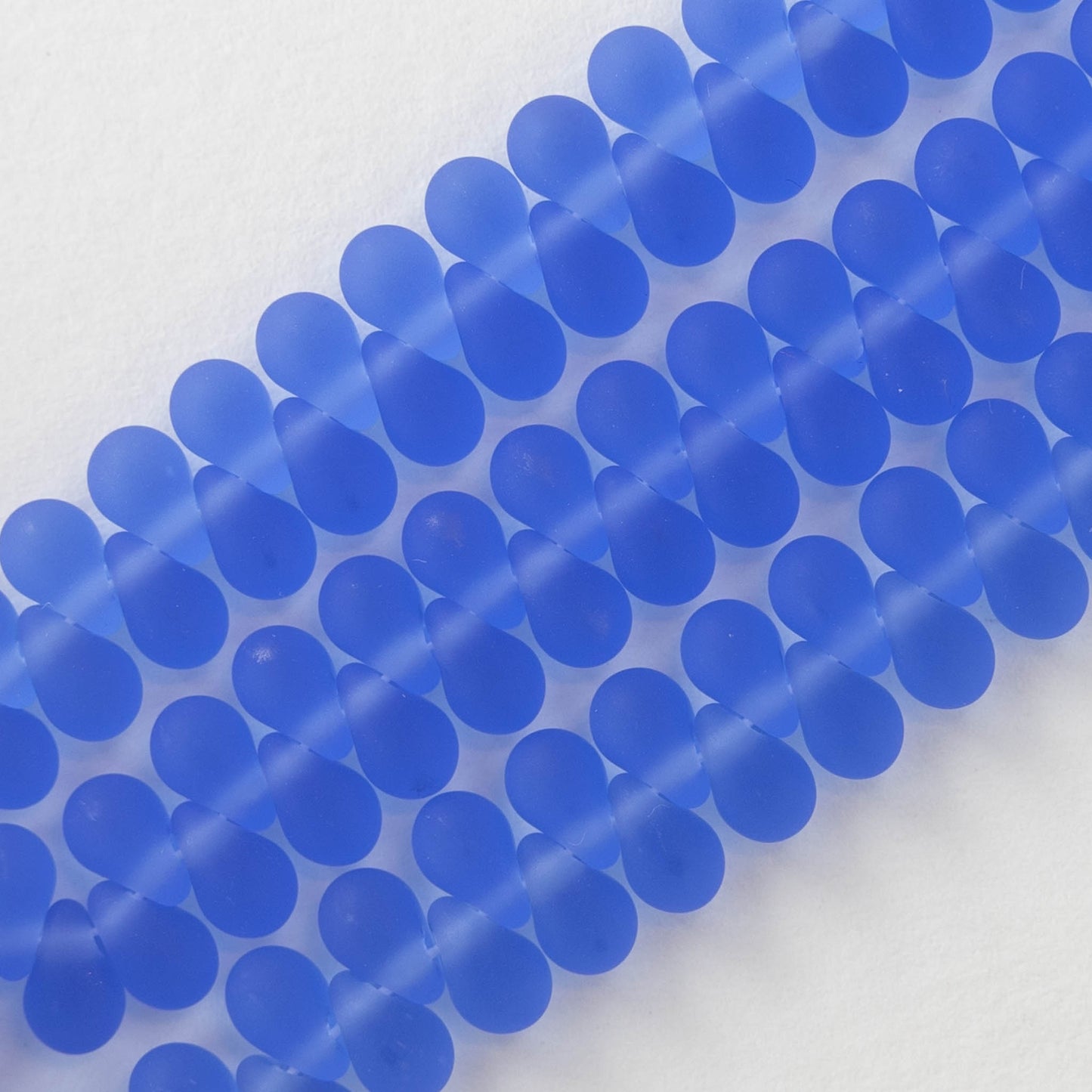 4x6mm Glass Teardrop Beads - Sapphire Blue - 100 Beads