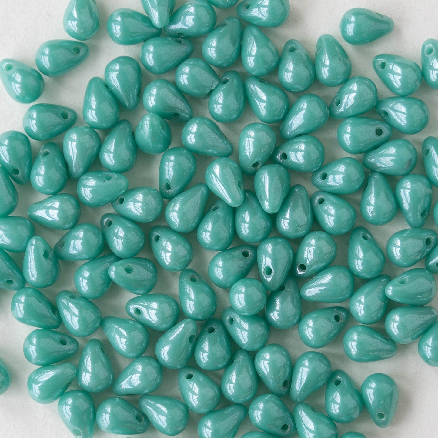 Beads Online Australia - Czech Glass Beads Faceted Drop Top Cut 8x6mm (15) Turquoise Opaque w Beads Online Australia - Czech Glass Beads Faceted Drop Top Cut 8x6mm (15) Turquoise Opaque w