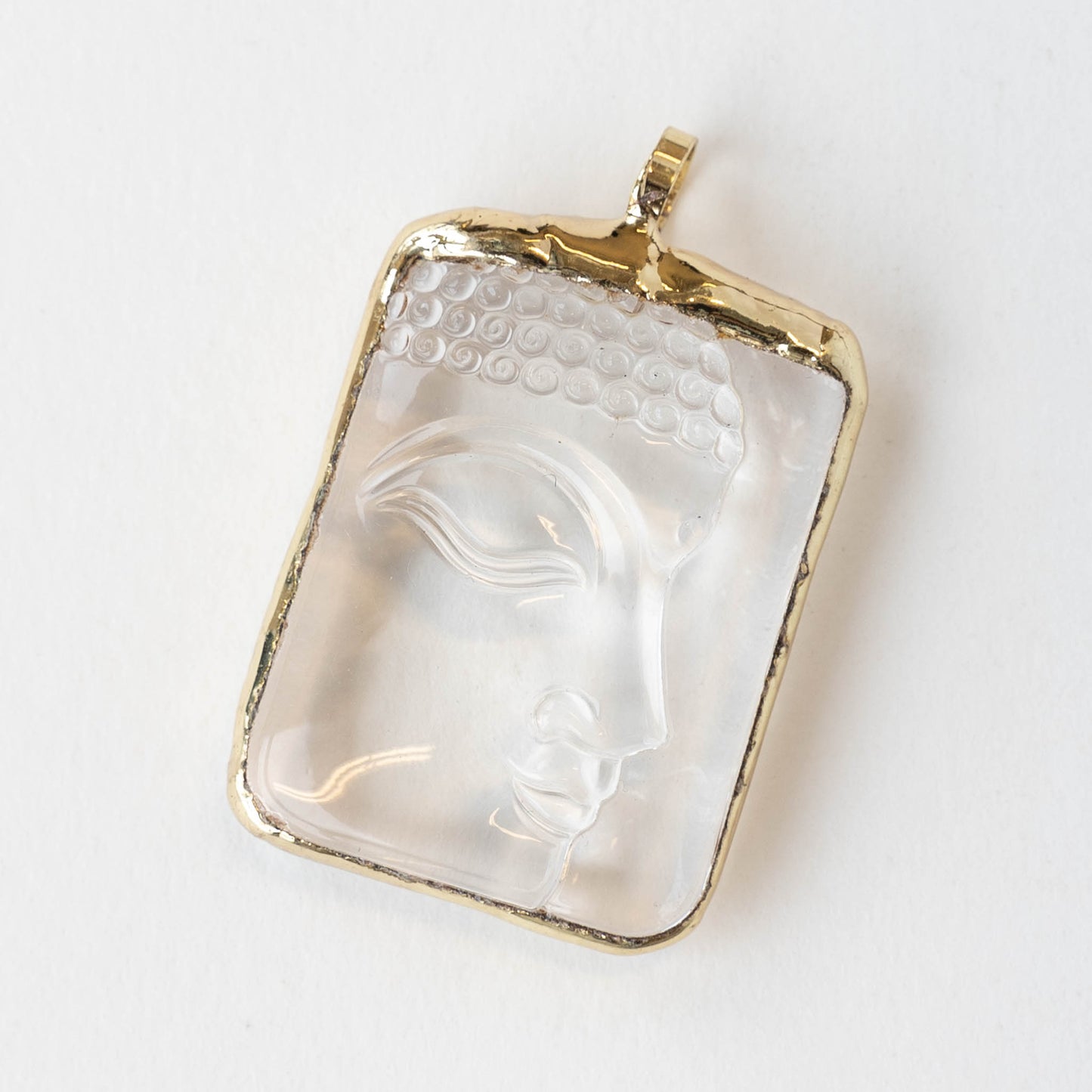 Peaceful Crystal Glass Buddha Pendant Bead  - 1 Pendant