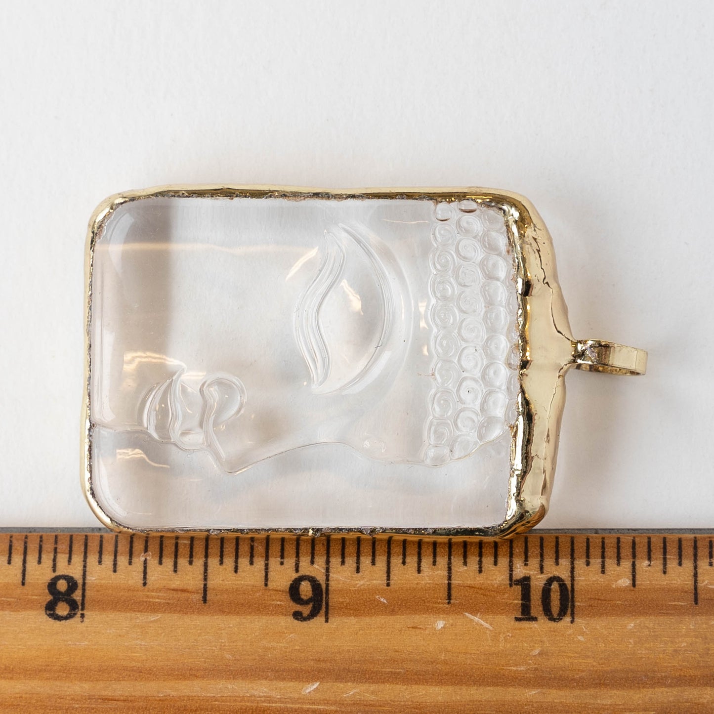 Peaceful Crystal Glass Buddha Pendant Bead  - 1 Pendant