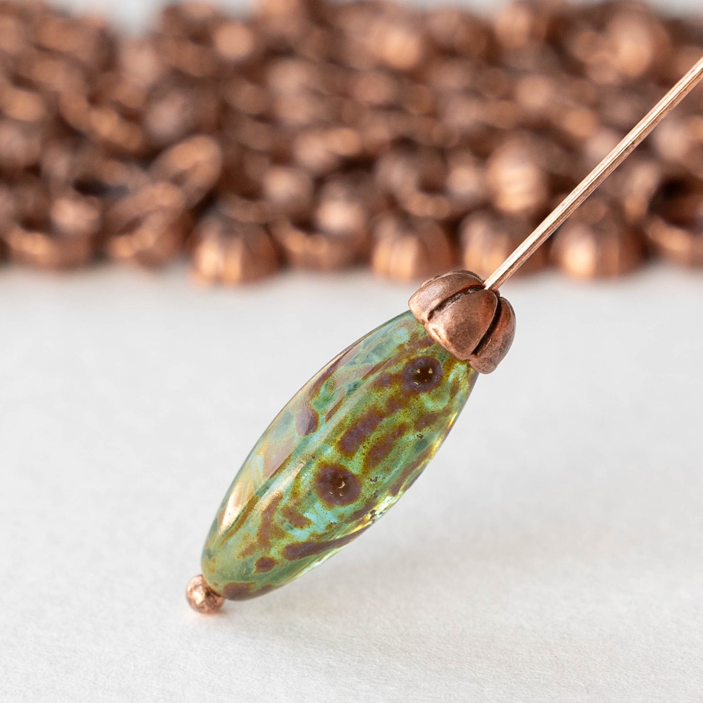 5mm Flower Bead Caps - Antique Copper - 20 bead caps