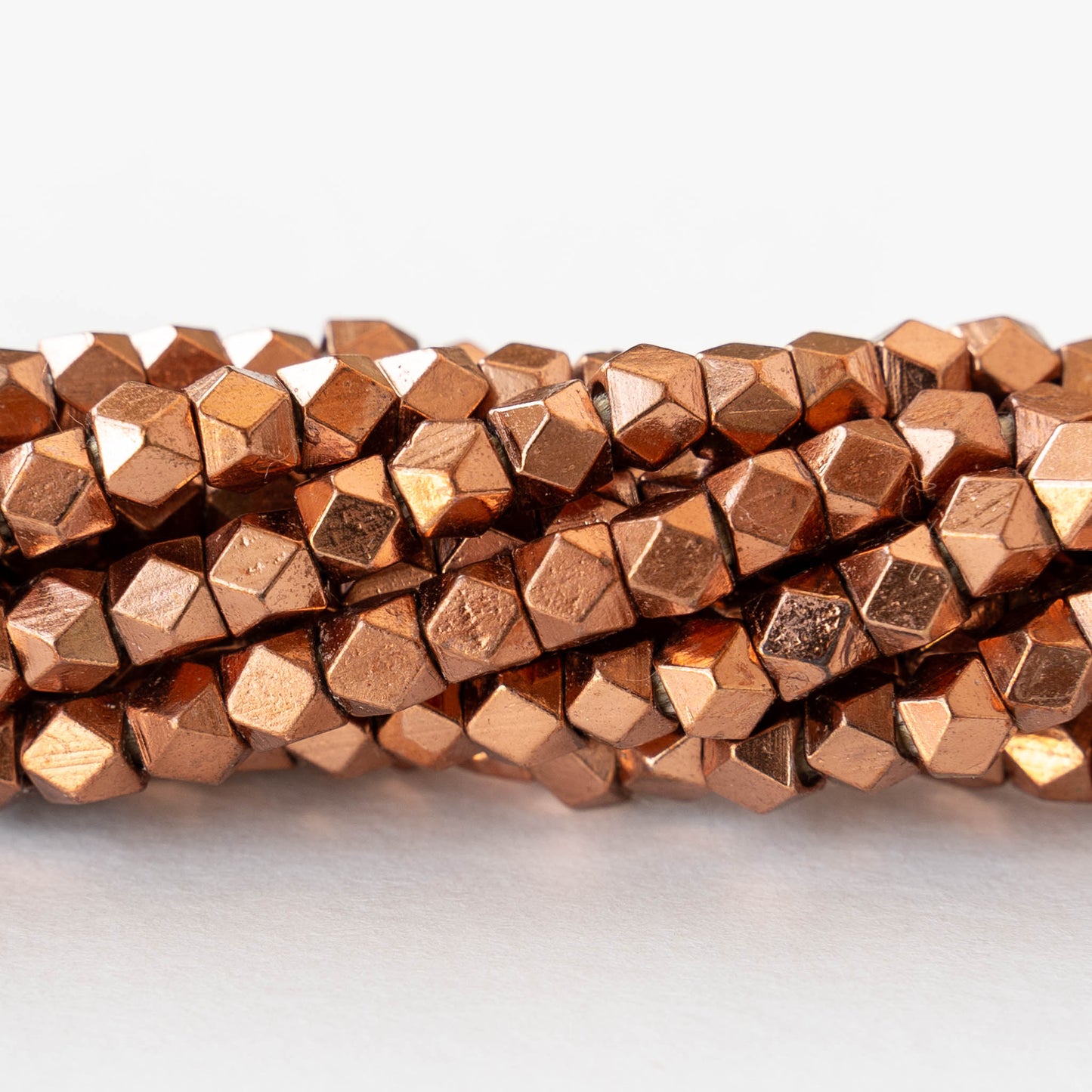 5mm Cornerless Cube Beads - Copper - 25 beads