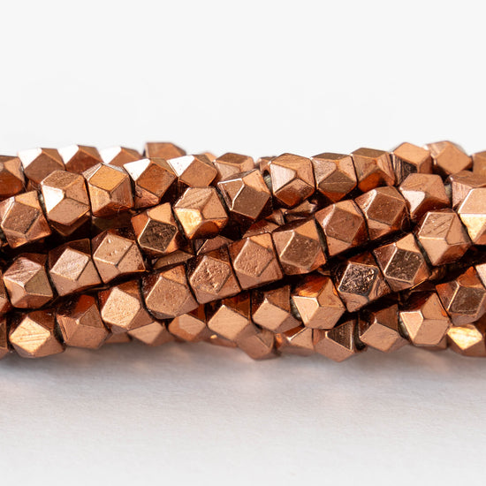 5mm Cornerless Cube Beads - Copper - 25 beads