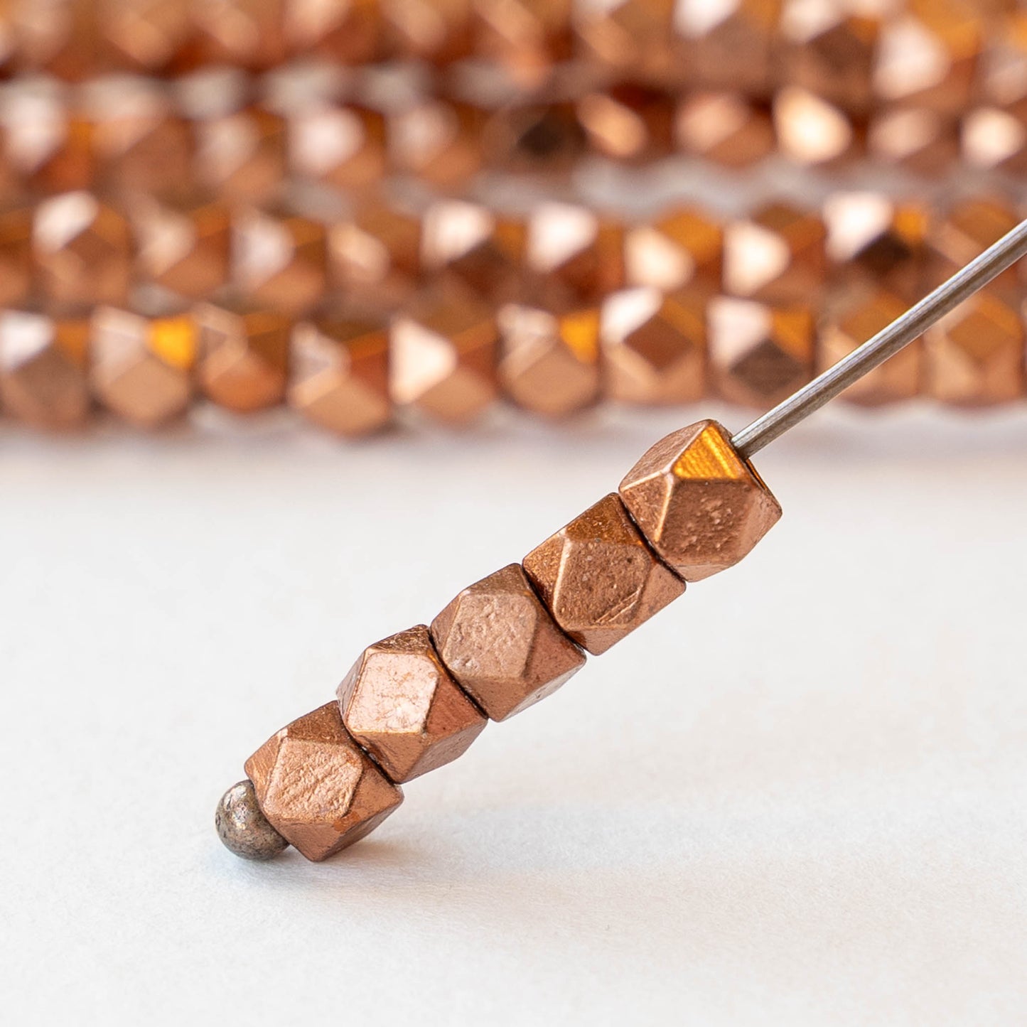 5mm Cornerless Cube Beads - Copper - 25 beads