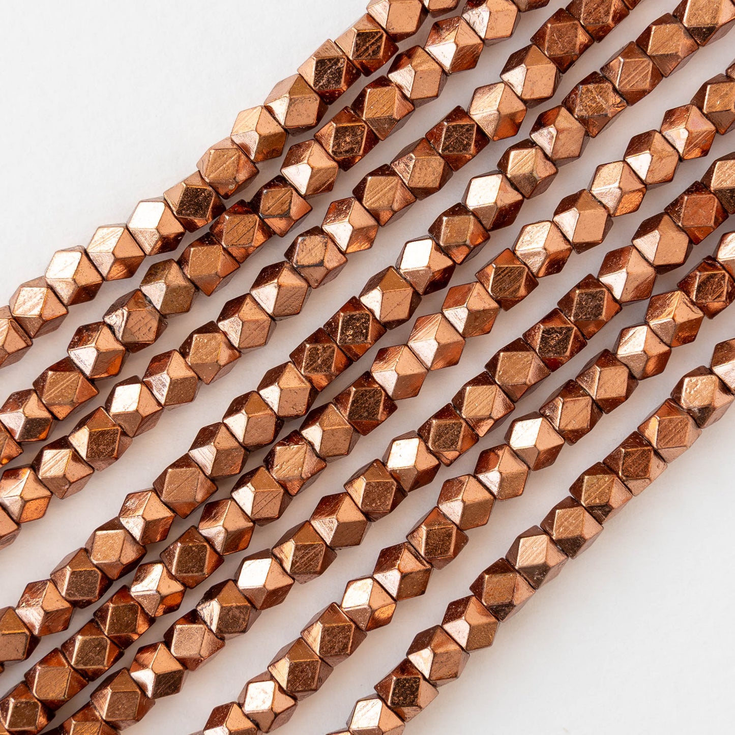5mm Cornerless Cube Beads - Copper - 25 beads