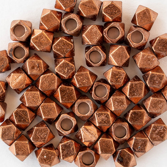 Load image into Gallery viewer, 5mm Cornerless Cube Beads - Copper - 25 beads
