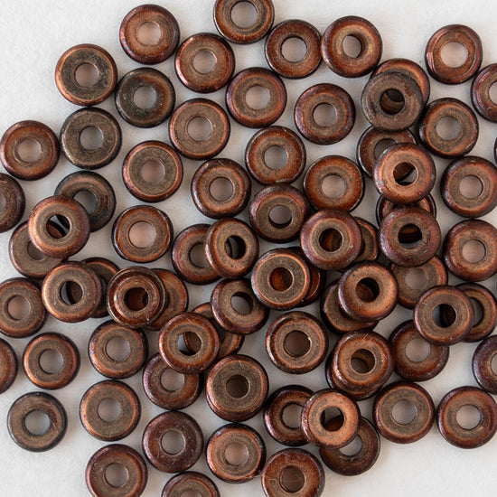 Oxidized Copper Plated Brass Heishi Disk Beads - 5mm - 50