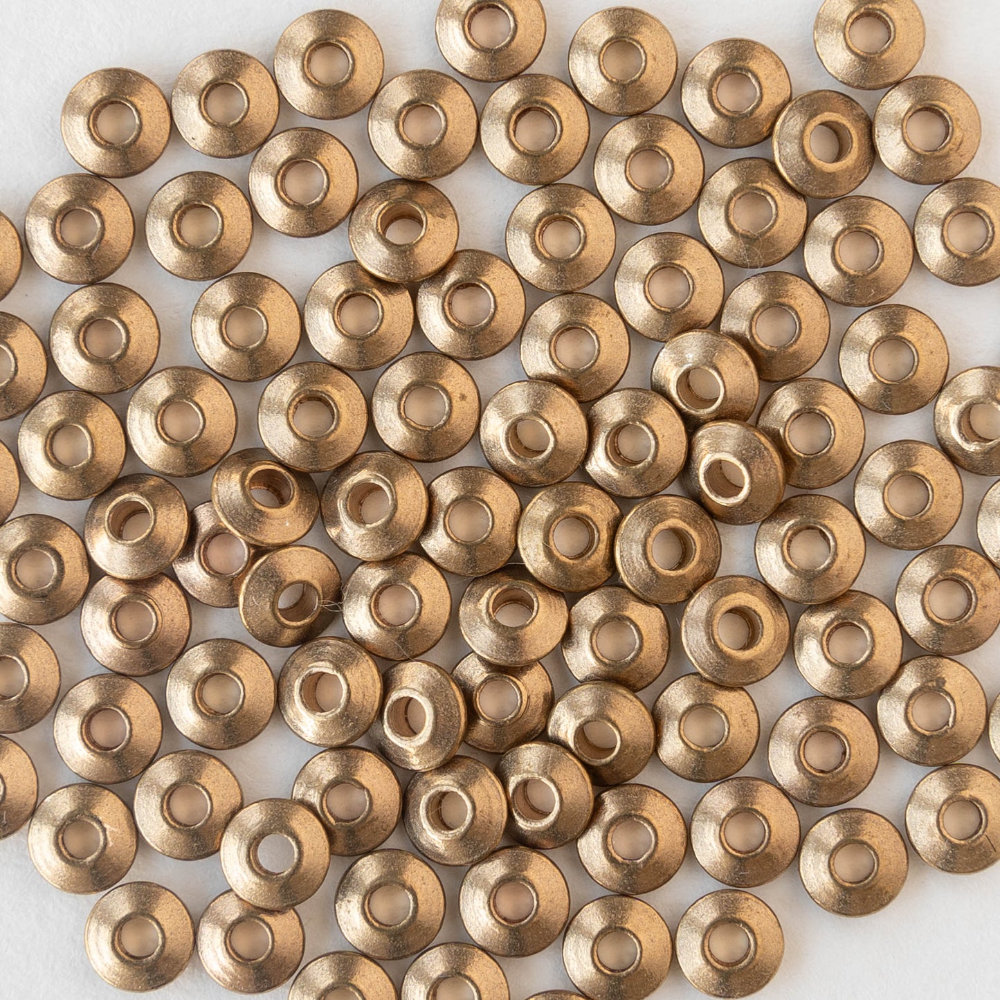 5mm Brass Flying Saucer Disk Beads - 50