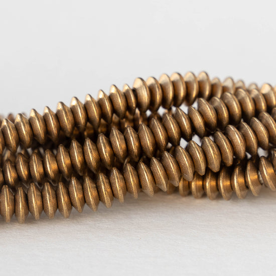 5mm Brass Flying Saucer Disk Beads - 50