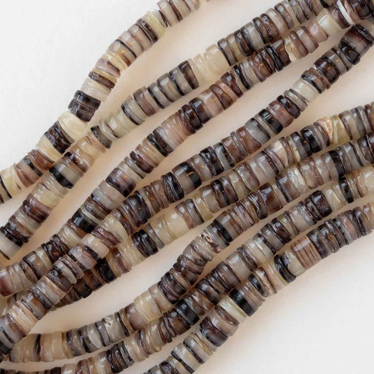 Shell Disc Bead 5mm Shell Disks - Tahitian Black Lip Oyster Shell - 12 inches ...